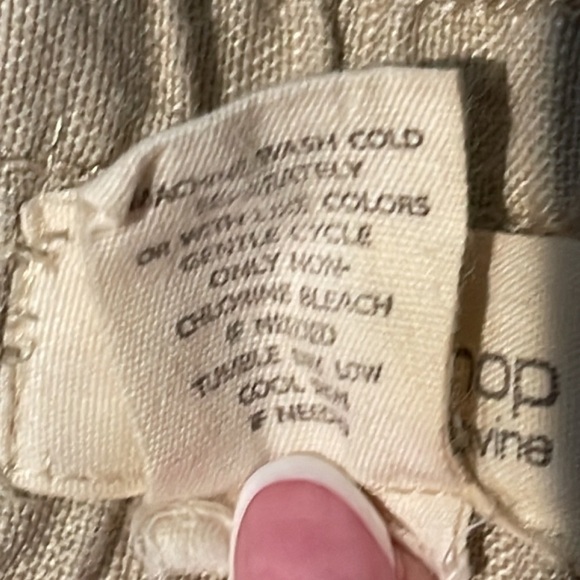 ANDREA JOVINE 100% LINEN HIGH WAIST PANTS KHAKI SIZE 8 - Picture 8 of 8